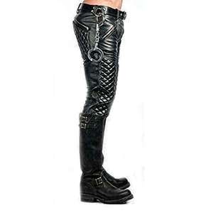 <span class=keywords><strong>Pantaloni</strong></span> da motociclista in <span class=keywords><strong>ecopelle</strong></span> stile Club Slim Fit moda Streetwear misti colori Rocker Moto Punk Look <span class=keywords><strong>pantaloni</strong></span> da <span class=keywords><strong>uomo</strong></span> - Product Image 4