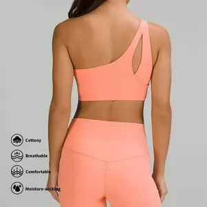 Soutien-gorge de sport grande taille à maintien élevé et respirant en dentelle pour femme, avec coussinets amovibles, logo frontal, conception sans couture, idéal pour le yoga et la course à pied, personnalisable - Product Image 5
