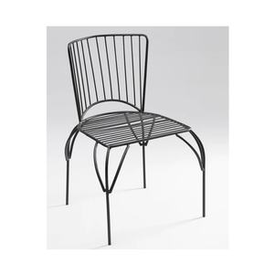 Sillas negras Comedor de hierro Barato Durable Boda Muebles de jardín Restaurante Silla de metal alto Marco apilable individual - Product Image 1