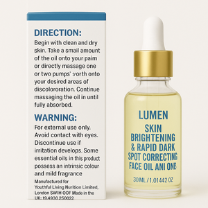 Aceite Facial Corrector de Manchas Oscuras Lumen Rapid para Hombres - Anti-Irritación por Afeitado, Promueve la Luminosidad, Hidratación y una Piel Suave y Uniforme 30ml - Product Image 2
