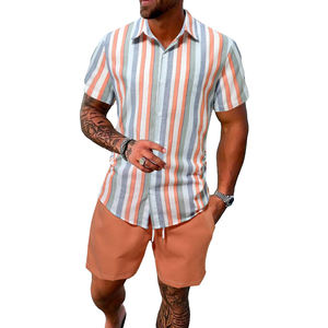 Moda informal cuello redondo estampado personalizado nuevos conjuntos cortos conjunto de dos piezas ropa de verano para mujer 2024 recién llegados conjunto de verano para mujer - Product Image 2