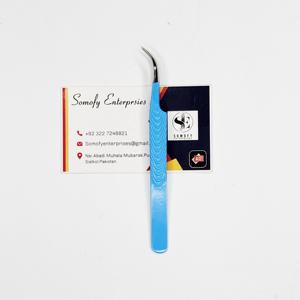 Juego de Pinzas para Extensión de Pestañas de Acero Inoxidable de Marca Privada Personalizable de Somofy Enterprises, Punta Curva, Color Azul, Sostenible - Product Image 6