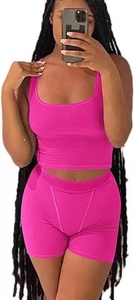 Primavera primavera primavera Shorts canotta Shorts Lounge Dupe Loungewear 2 due pezzi Set di abiti estivi per abbigliamento donna 2024 - Product Image 2