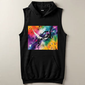 Sudadera con capucha sin mangas con sublimación recortada para mujer Sudadera con capucha sin mangas con estampado personalizado para mujer - Product Image 6