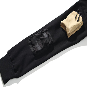 Sweat à capuche cargo surdimensionné à manches longues pour homme, en molleton de coton uni d'hiver, respirant, avec logo personnalisé, multi-poches, vêtements de rue - Product Image 5