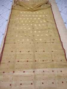 Qualité Export Exclusive Deshi Dhakai Jamdani Sharee pour Femme JAMDANI TISSU Bleu ROUGE VERT Doré Bleu Ciel du Bangladesh - Product Image 4