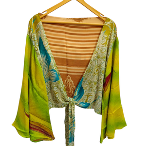 เสื้อชายหาดผ้าไหมสั้นหลากสีเสื้อเบลาส์ผ้าไหมหลากสีใส่ในบ้าน - Product Image 1