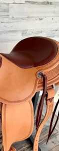 Selle de cheval en cuir Western Wade Tree A-Fork Roping Ranch Durable Confortable et construite pour la performance - Product Image 4