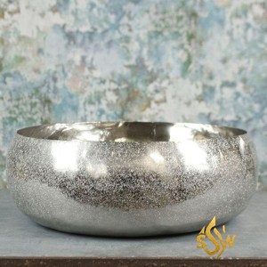 ชามโลหะสีเงินดีไซน์แบบทุบสำหรับตกแต่งโต๊ะผลไม้เสิร์ฟสไตล์ญี่ปุ่นชามโลหะทนทานล่าสุด - Product Image 4