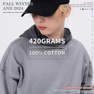 เสื้อฮู้ดผ้าฝ้าย320GSM สำหรับทุกเพศเสื้อกันหนาวใส่สบายอบอุ่นมีสไตล์เสื้อผ้าลำลองขายส่งทนทาน - Product Image 3