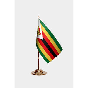 Custom Digital Silk Flags <b>Banners</b> 3x5ft for Zimbabwe Office with Aluminum Flagpoles & Custom Logo - Product Image 2