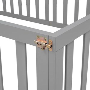 กรอบเตียงนอนกลางวันทำจากไม้สีเทาพร้อมรั้วขนาดเต็มสำหรับเด็กห้องนอนห้องนั่งเล่นผู้จำหน่าย OEM จากเวียดนามตามยี่ห้อของคุณ - Product Image 5