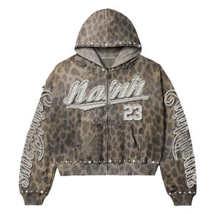 Wholesale Custom Streetwear Tracksuit Rhinestone <b>Embroidery</b> Jogger Sweatsuit Flared Sweatpants and Hoodie <b>Sets</b> for Men - Product Image 2