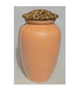 Urna de Cremación de Metal Hecha a Mano con Diseño Atractivo, Urna para Cenizas Humanas para Suministros Funerarios, Urna de Cremación con Textura de Cuero - Product Image 1