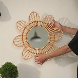 Best Quality Boho Modern Design Wall <b>Mirror</b> Handmade Rattan Wicker Decorative for Home and Kids Room - Product Image 1