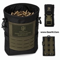 GearHi Spent Catch Dump Pouch 1000D Cordura Nylon Water Resistant Foldable MOLLE Compatible Tactical Adjustable Strap CE