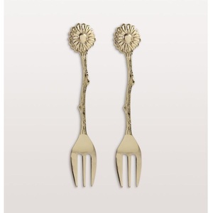 Ensemble de fourchettes à fruits en laiton massif 4 pièces avec poignée en os en acier inoxydable Meilleure qualité pour cuisine hôtel maison restaurant prix - Product Image 3