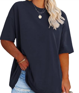 Mejor venta Precio de fábrica Europa América Tallas grandes Camisetas de mujer Logotipo personalizado Algodón Camisetas de mujer de gran tamaño para el verano - Product Image 5