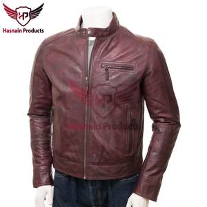 Veste de motard en cuir Oxblood pour homme: coupe personnalisée, style vintage, vêtements d'extérieur de moto de qualité supérieure - Product Image 2