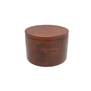 Caja de almacenamiento de madera redonda de diseño Premium con tapa Órgano de acabado natural moderno para utensilios de cocina Almacenamiento de alimentos de mesa - Product Image 2