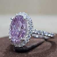 925er Sterlingsilber VVSD Pink Iced Out Original Moissanit Diamant Edelstein Ring und Ohrringe Verlobungsschmuck-Set für Damen