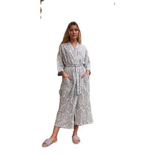 Top Selling Eco-Friendly Cotton Kimono Casual <b>Dress</b> Floral Washable Button Free High Demand Indian Beachwear for Valentine's Day - Product Image 1