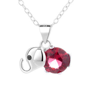 Collana con Ciondolo Classico Religioso a Forma di Elefante in Argento Sterling con Perla e Gemma, Incassatura a Griffe, Motivo Animale, Regalo - Product Image 4