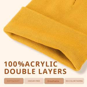 หมวกไหมพรมหนาถักสำหรับฤดูหนาวหมวกบีนนี่ทันสมัยและทนทานสำหรับทำงานกลางแจ้งเดินป่าเดินทางและชุดลำลองสวมใส่เย็น - Product Image 3