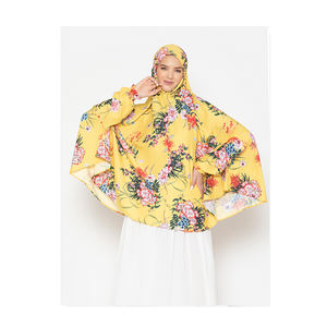 Último diseño de las mujeres de algodón estampado floral Namaz Dupatta encantador color amarillo nueva llegada India precio al por mayor de las mujeres musulmanas - Product Image 1