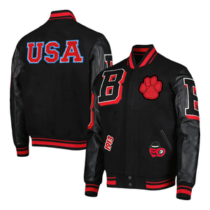 Meilleure qualité personnalisée adulte jeunesse hiver Baseball Letterman Varsity veste couleur personnalisée polaire imperméable écologique séchage rapide - Product Image 1