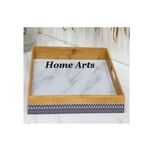 Juego de bandejas de chocolates de postre de color dorado de madera de dos bandejas de chocolates de diferentes tamaños para uso en fiestas de bodas - Product Image 6