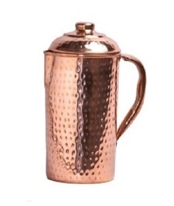 Jarra de agua india de alta venta de calidad superior Cobre brillante con mango cómodo Jarra de metal pesado de mesa - Product Image 2