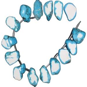 Pierre précieuse Howlite de haute qualité, forme irrégulière, brute, pour grossiste indien, fabrication de bijoux, 15 pièces - Product Image 1