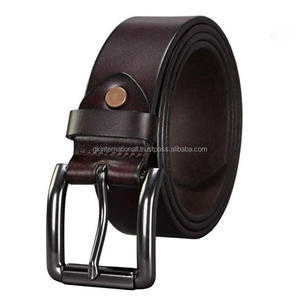 เข็มขัดหนังวัวแท้แฟชั่น,ใหม่เข็มขัดหนังแท้แบบลำลองสำหรับผู้ชายทำจากสเตนเลสสตีล - Product Image 1