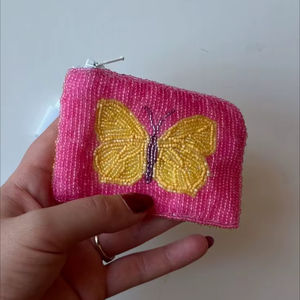 Monedero de Ratán de Algodón con Diseño de Mariposa, Estilo Vintage, Completamente Bordado a Mano, con Patrón de Llaves para Niñas, Bolsa de Almacenamiento de Joyas de Viaje Grande y Suave - Product Image 1