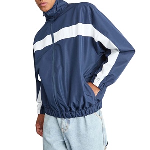 Veste coupe-vent en nylon de haute qualité, tissu tissé personnalisé en polyester et nylon, style streetwear, veste coupe-vent à blocs de couleur - Product Image 3