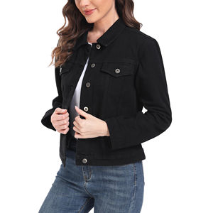 Veste en jean pour femmes à la mode de haute qualité Jeans décontractés tricotés Couleur noire Vente en gros à faible coût - Product Image 4