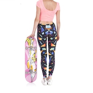 Venta al por mayor de mallas de sublimación para las mujeres Fitness Yoga desgaste ropa deportiva Leggings mujeres de cintura alta pantalones ajustados - Product Image 6