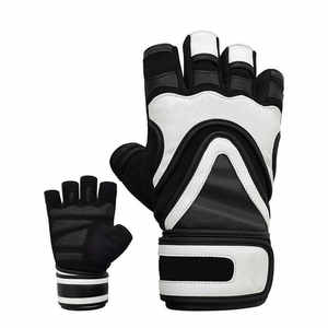 Diseño personalizado de cuero Guantes de levantamiento de pesas Antideslizante Medio dedo Ejercicio Entrenamiento Guantes de fitness - Product Image 2