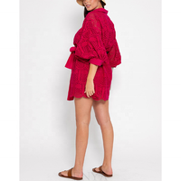 ENYA-Robe courte à oeillets en coton, respirante, élégante, pour le bureau, nouvelle collection été pour femmes