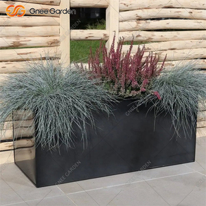 Jardinière carrée moderne en acier galvanisé noir de 133 L, bac à plantes en métal, bac à légumes, bac à fleurs, pour l'extérieur et l'intérieur - Product Image 2