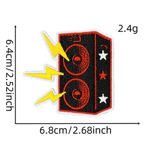 Patch brodé rockstar de haute qualité à faible MOQ, patch brodé pour vêtements, étiquette de chapeau, vêtements, patchs tissés - Product Image 5