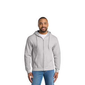 2025 unisexe hiver léger Gey pleine fermeture éclair avant à capuche coton mélangé polaire sweat de haute qualité pour des vêtements décontractés quotidiens OEM ODM - Product Image 1