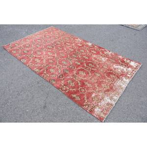 Alfombra de área de lana Vintage turca Beige rojo antiguo 4 pies 8 pulgadas X 8 pies 5 pulgadas diseño de retales de tejido plano para decoraciones de sala de estar látex - Product Image 2