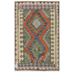 Alfombra Kilim de Maimana, Afganistán, 143 x 91 cm, Alfombras y Juegos de Alfombras - Product Image 1