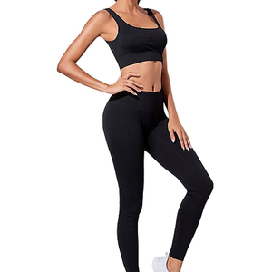 Ensemble de yoga réversible le plus vendu, tenue de sport unie, vêtements de fitness et de jogging, logo personnalisé, extensible, coupe-vent pour l'automne - Product Image 1