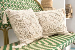 Housse d'oreiller en macramé faite à la main pour canapé, canapé, lit, ferme, chaise, salle à manger, Patio, extérieur, voiture OEM - Product Image 6