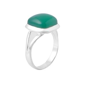 Hecho a mano 925 plata esterlina eternidad Vermeil anillo Natural verde ónix piedra preciosa boda joyería mayorista y fabricante - Product Image 1