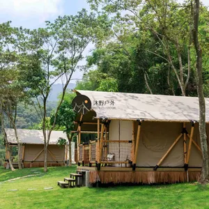 Outdoor Luxury Hotel Waterproof Canvas Tente Safari Lodge Glamping Tents With Bathroom