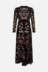 Beautiful Elegant Hot Sexy Statement Embroidered Evening Party Dress with Long Skirt and Lace Decoration for Weddings - Product Image 2